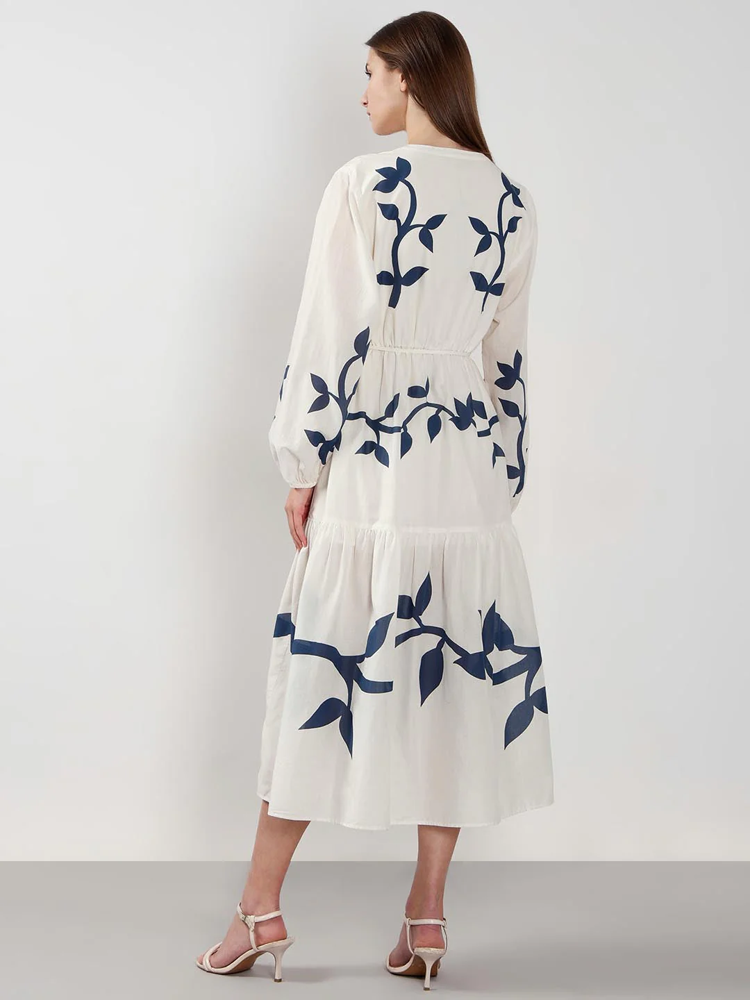 Vero Moda off-White Floral Cotton Midi Dress - Image 4