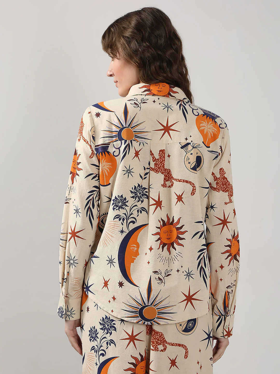 Ecru Printed Co-Ord Set Shirt - Image 4