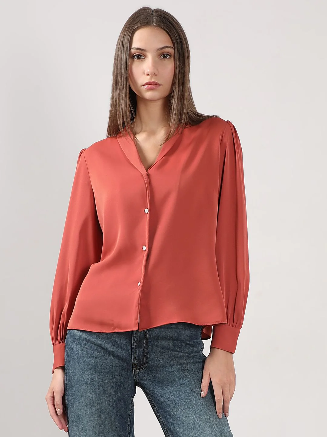 Orange Full Sleeves Shirt - Image 2