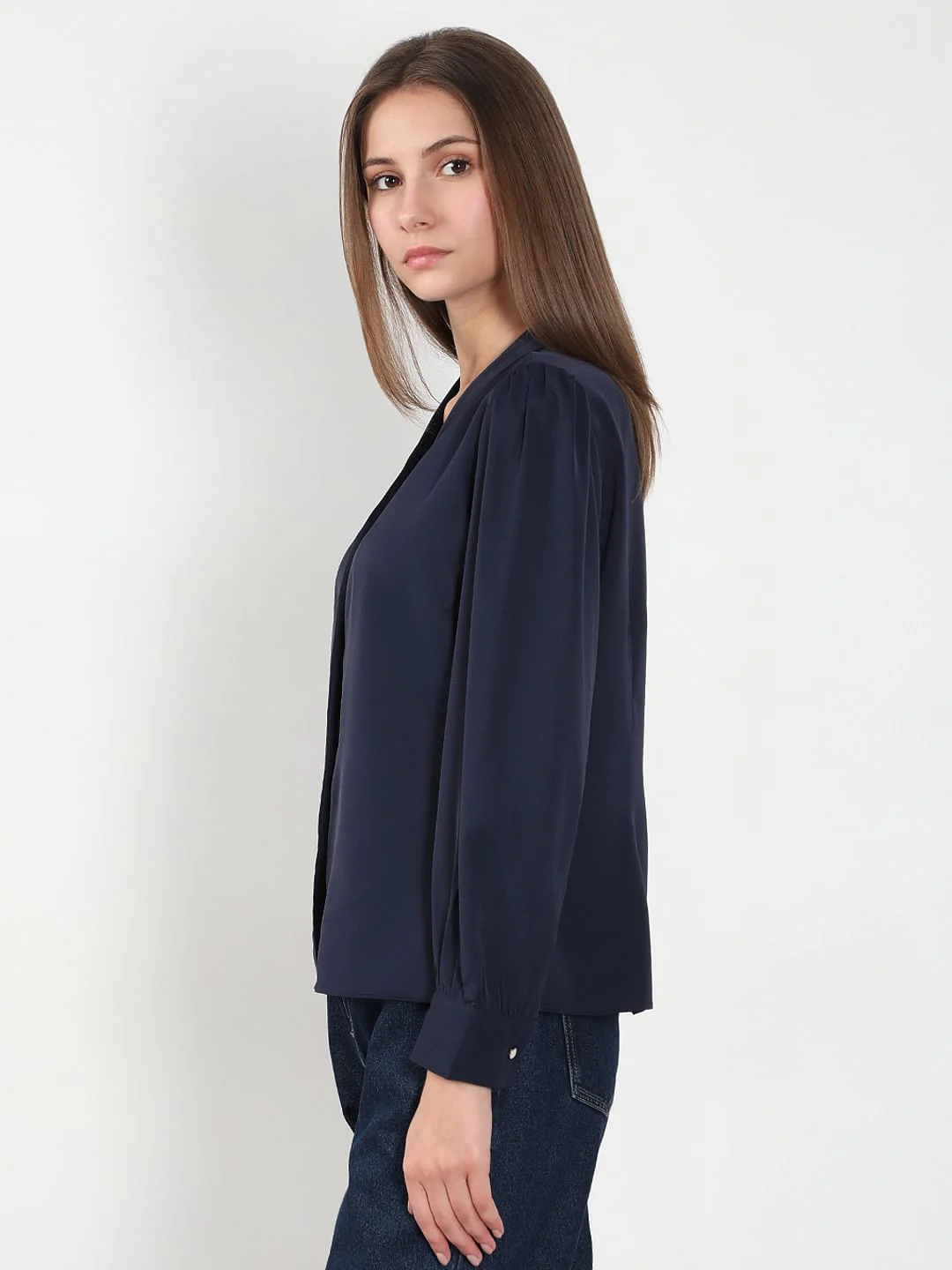Navy Blue Full Sleeves Shirt - Image 3
