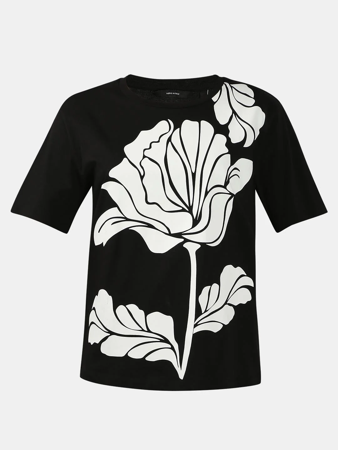 Vero Moda Black Printed Cotton T-Shirt - Image 7