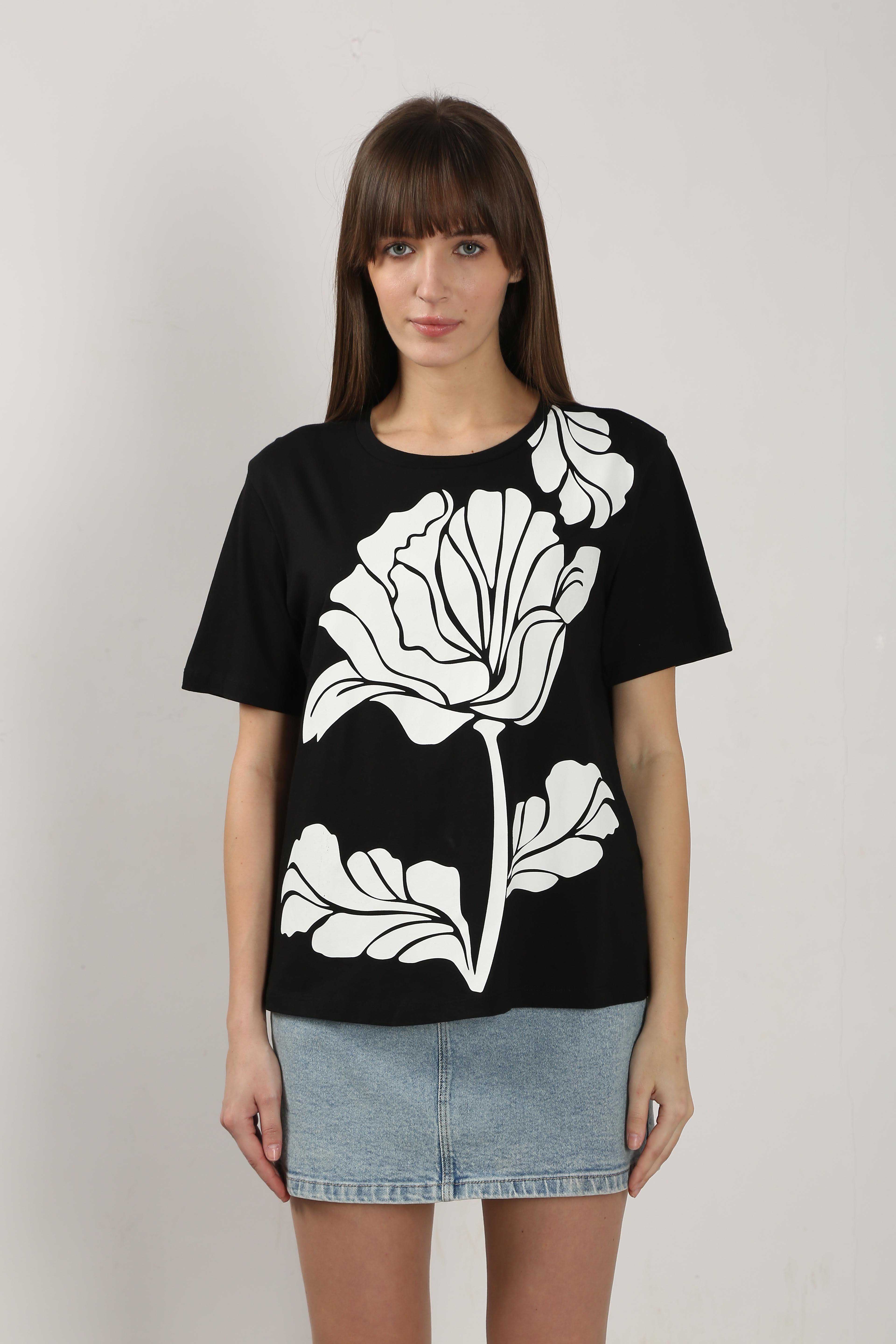 Vero Moda Black Printed Cotton T-Shirt - Image 9
