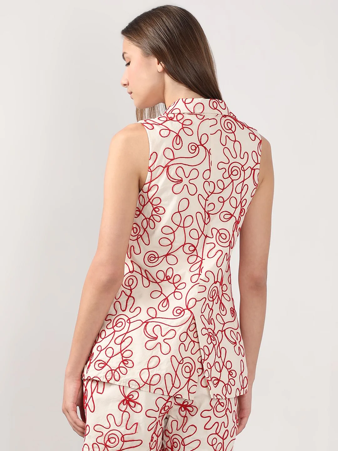 Ecru Cording Detail Co-Ord Set Vest - Image 4