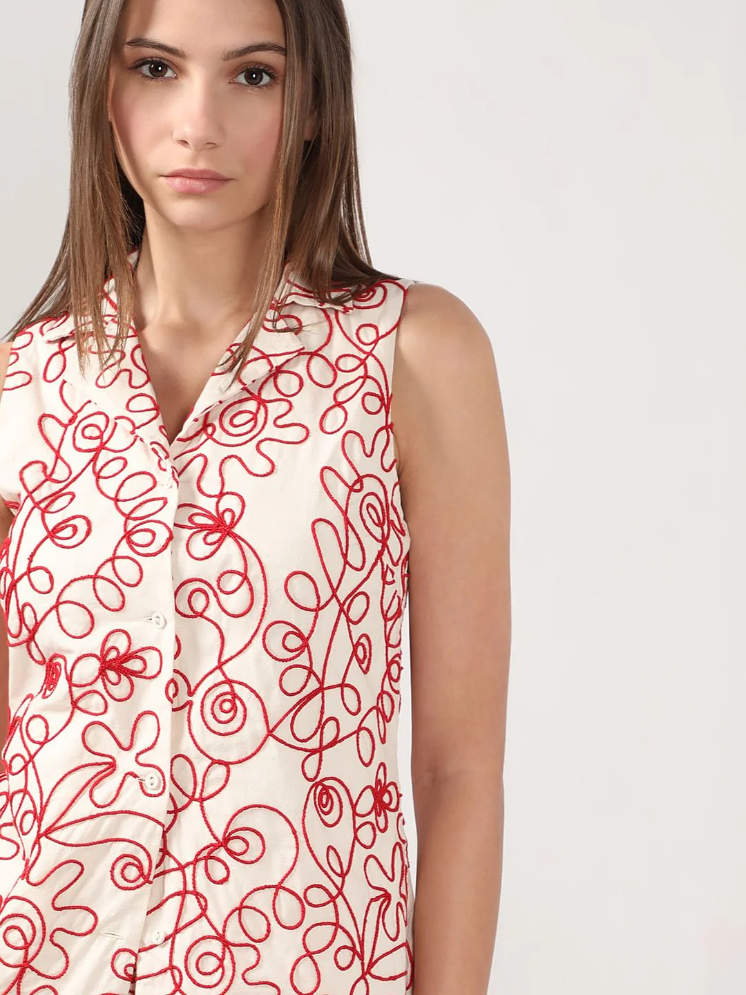 Ecru Cording Detail Co-Ord Set Vest - Image 6