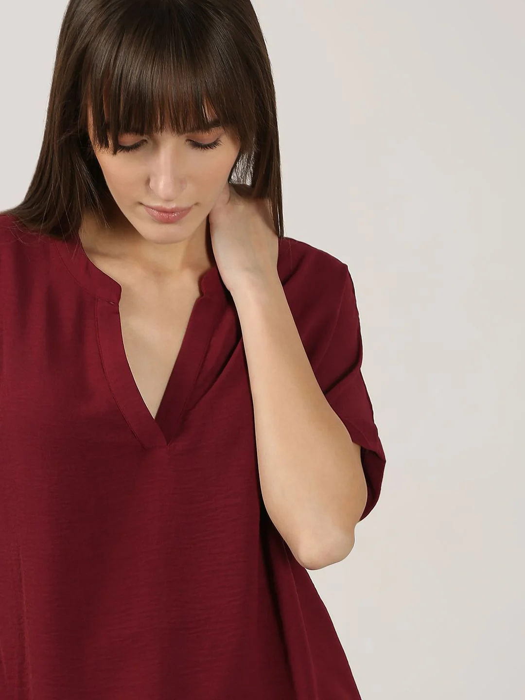 Maroon V Neck Top - Image 6