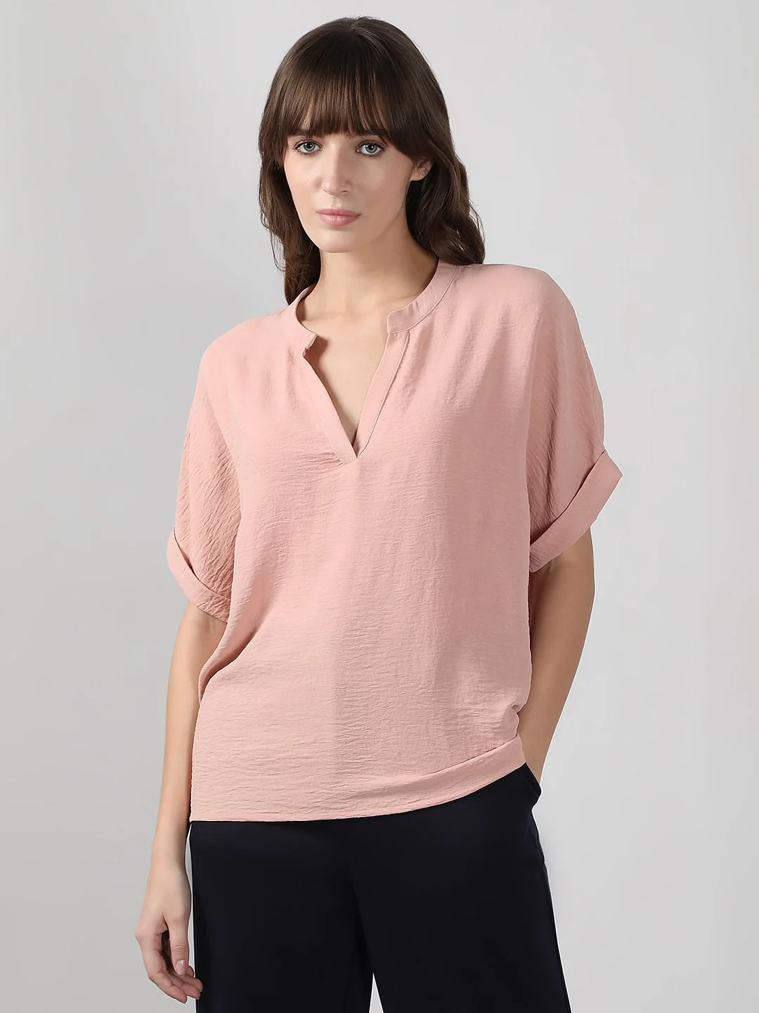 Light Pink V Neck Top - Image 2