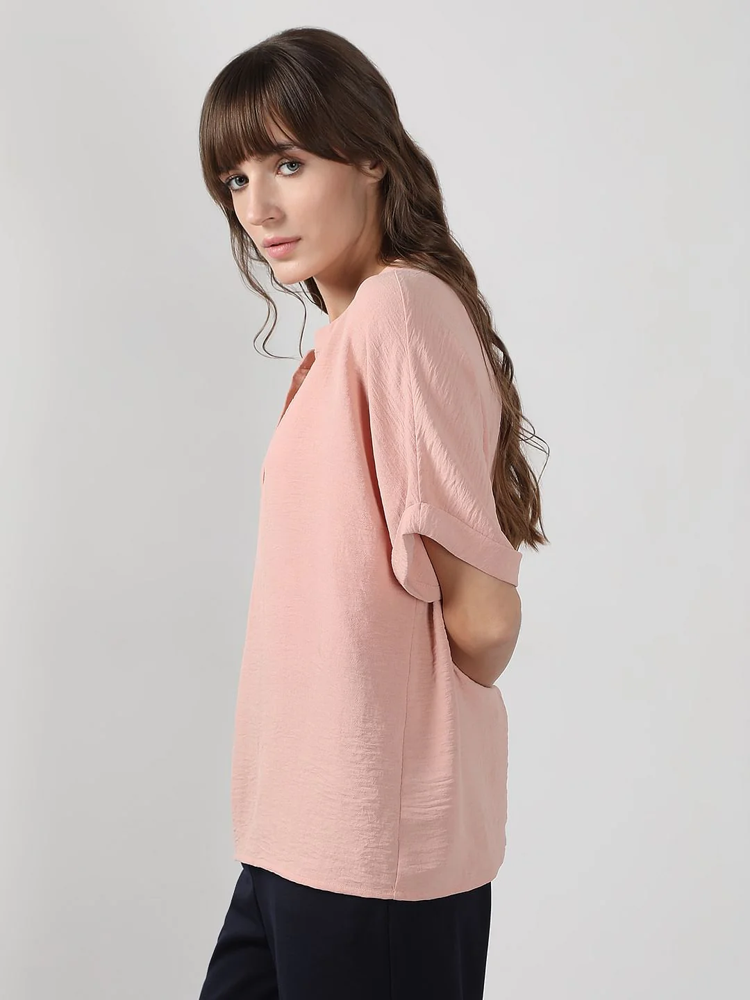 Light Pink V Neck Top - Image 3
