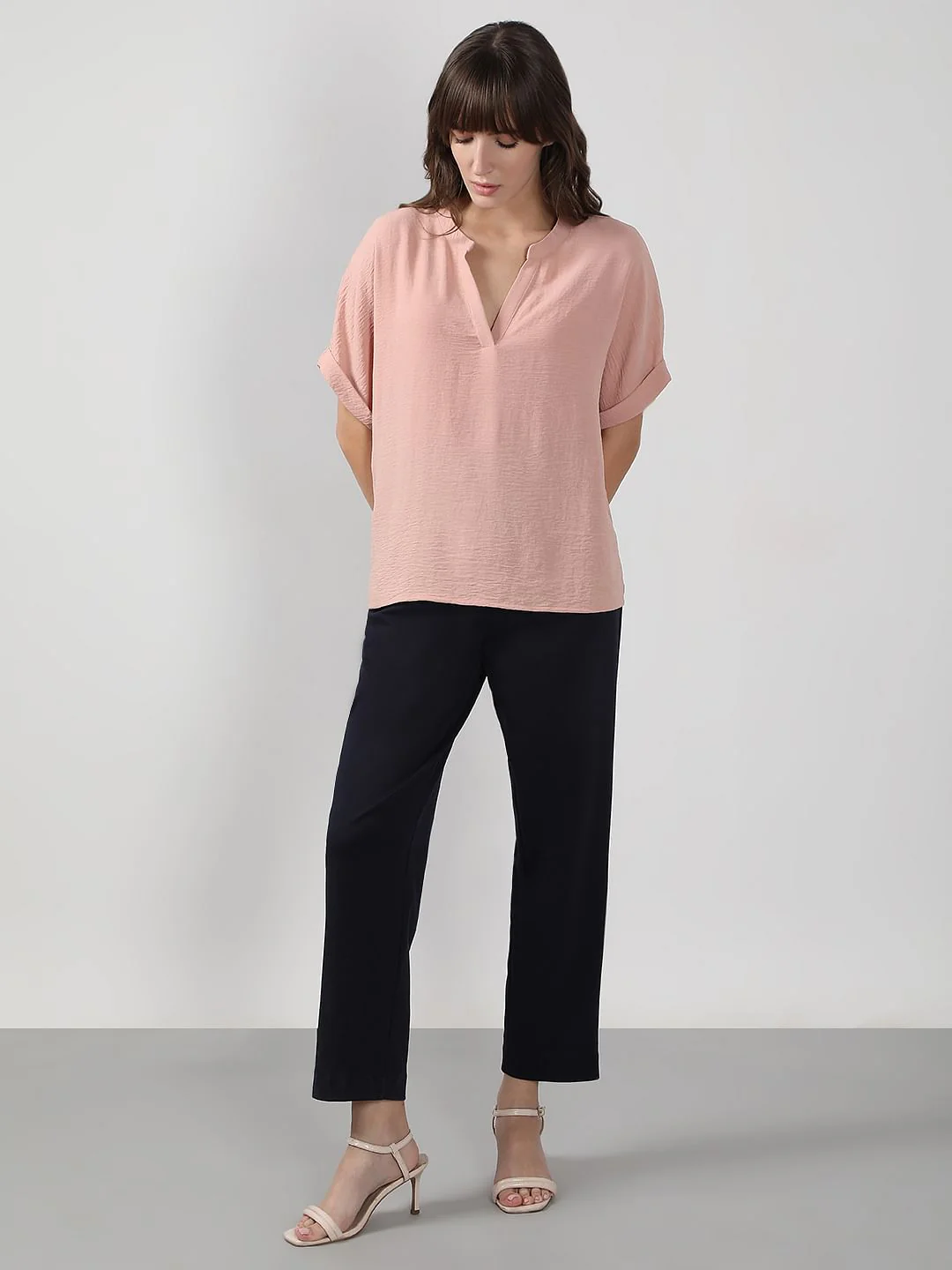 Light Pink V Neck Top - Image 5