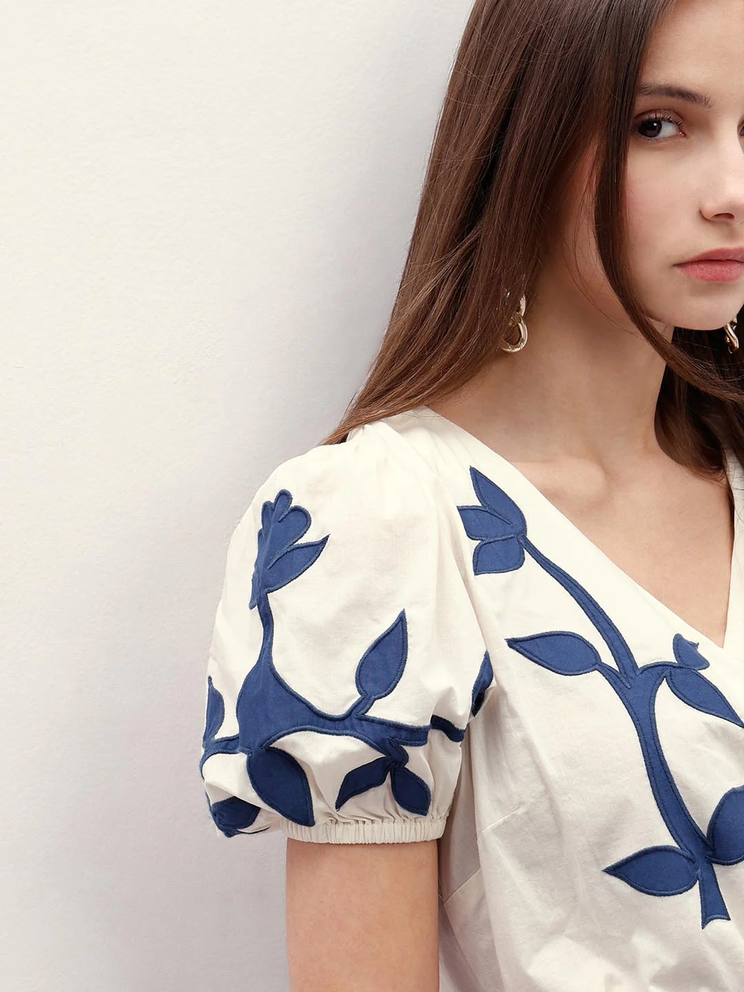 Vero Moda off-White Floral Cotton Top