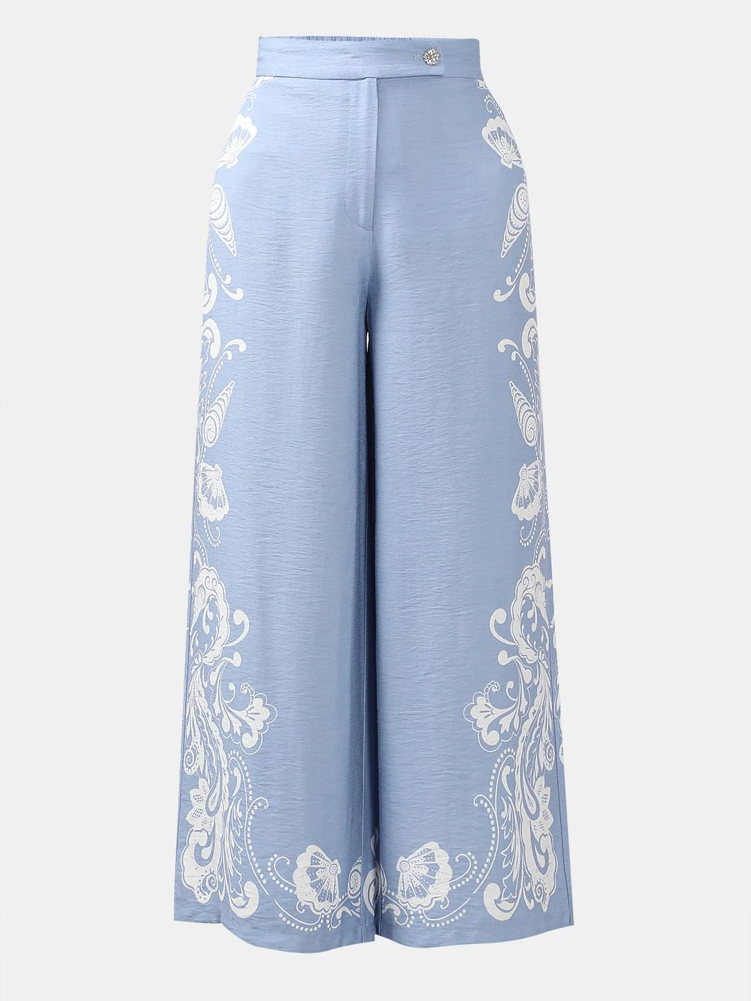 Vero Moda Blue Printed Wide Leg Pants - Image 7