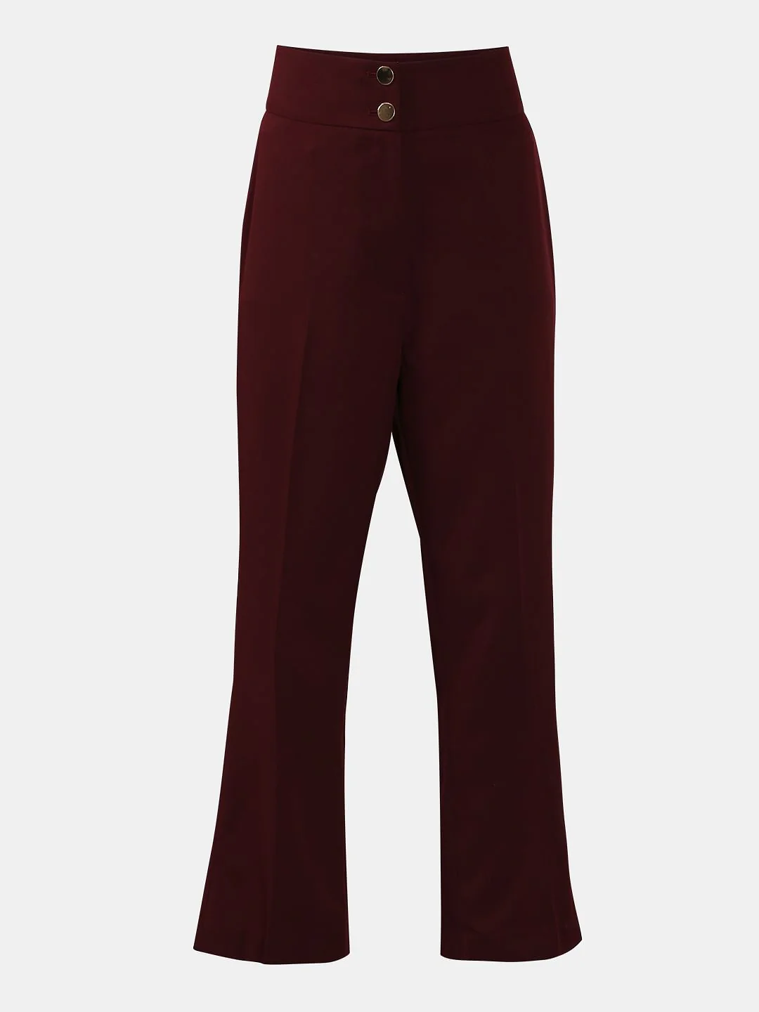 Maroon High Rise Wide Leg Pants - Image 7