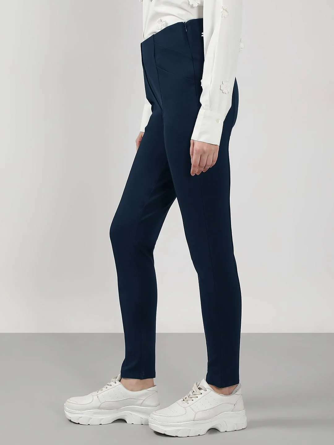 Navy Blue High Rise Fitted Jeggings - Image 3