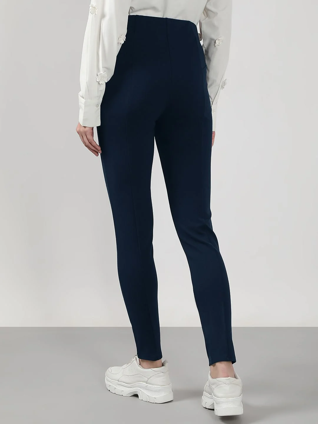 Navy Blue High Rise Fitted Jeggings - Image 4