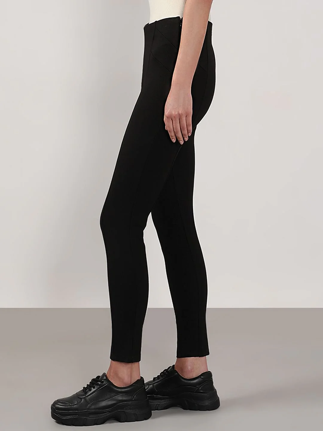 Black High Rise Skinny Jeggings - Image 3