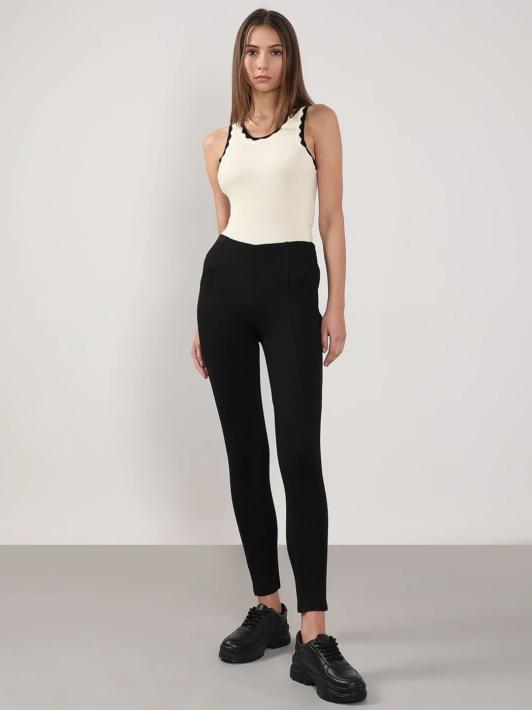 Black High Rise Skinny Jeggings - Image 5