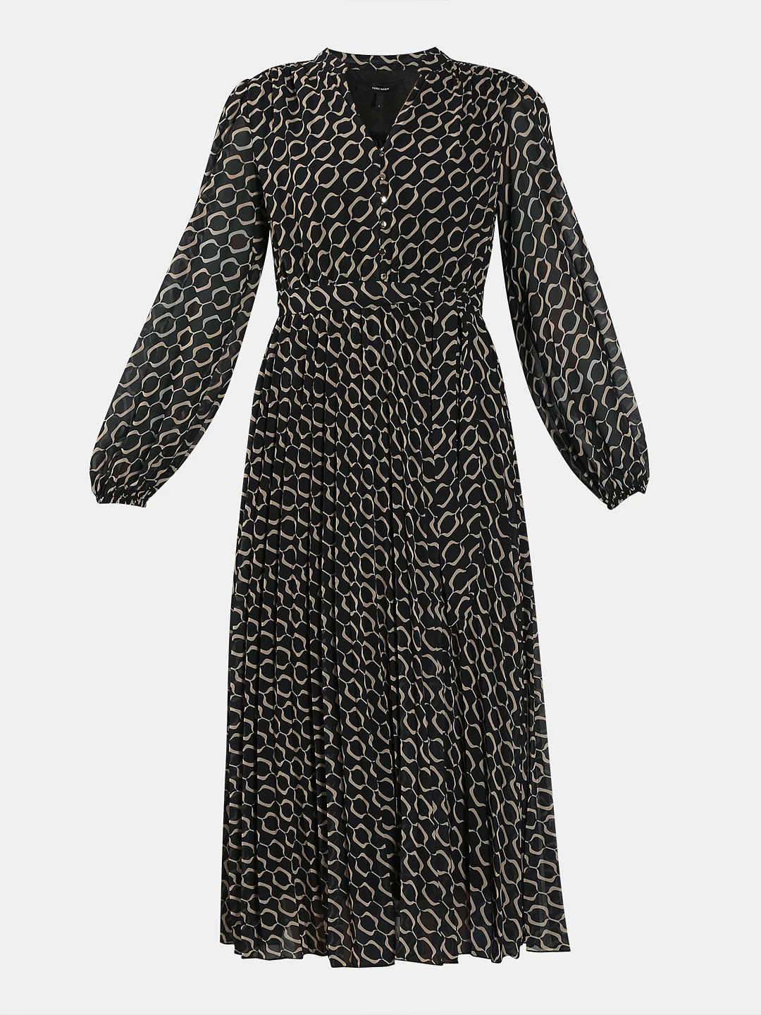 Black Geometric Print Midi Dress - Image 7
