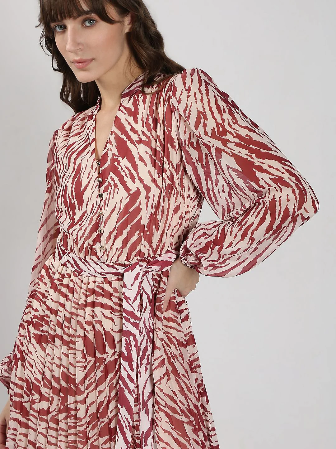 White Animal Print Midi Dress - Image 5