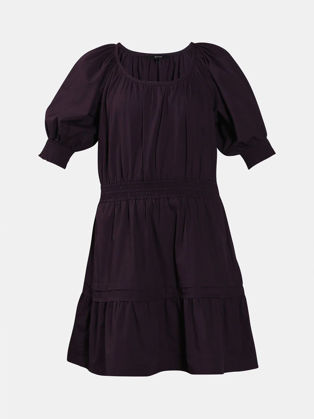 Purple Flared Short Cotton Dress - Image 7