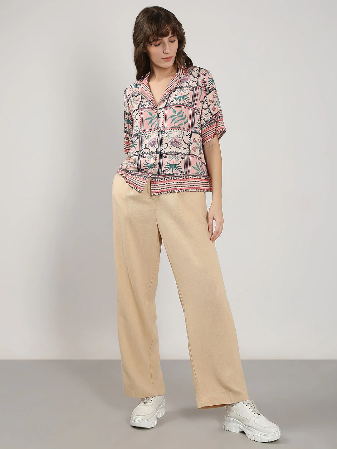 Pink Printed Short Sleeves Shirt - Image 5