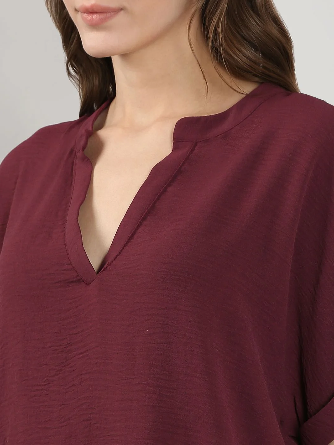 Maroon V-Neck Top - Image 8