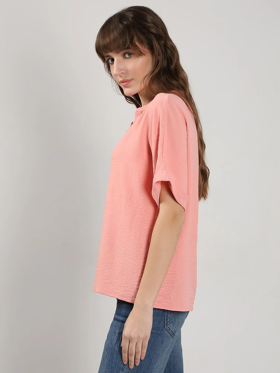 Light Pink V Neck Top - Image 3