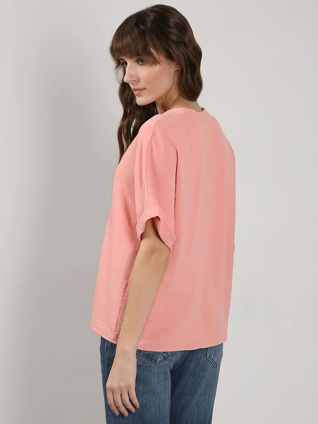 Light Pink V Neck Top - Image 4