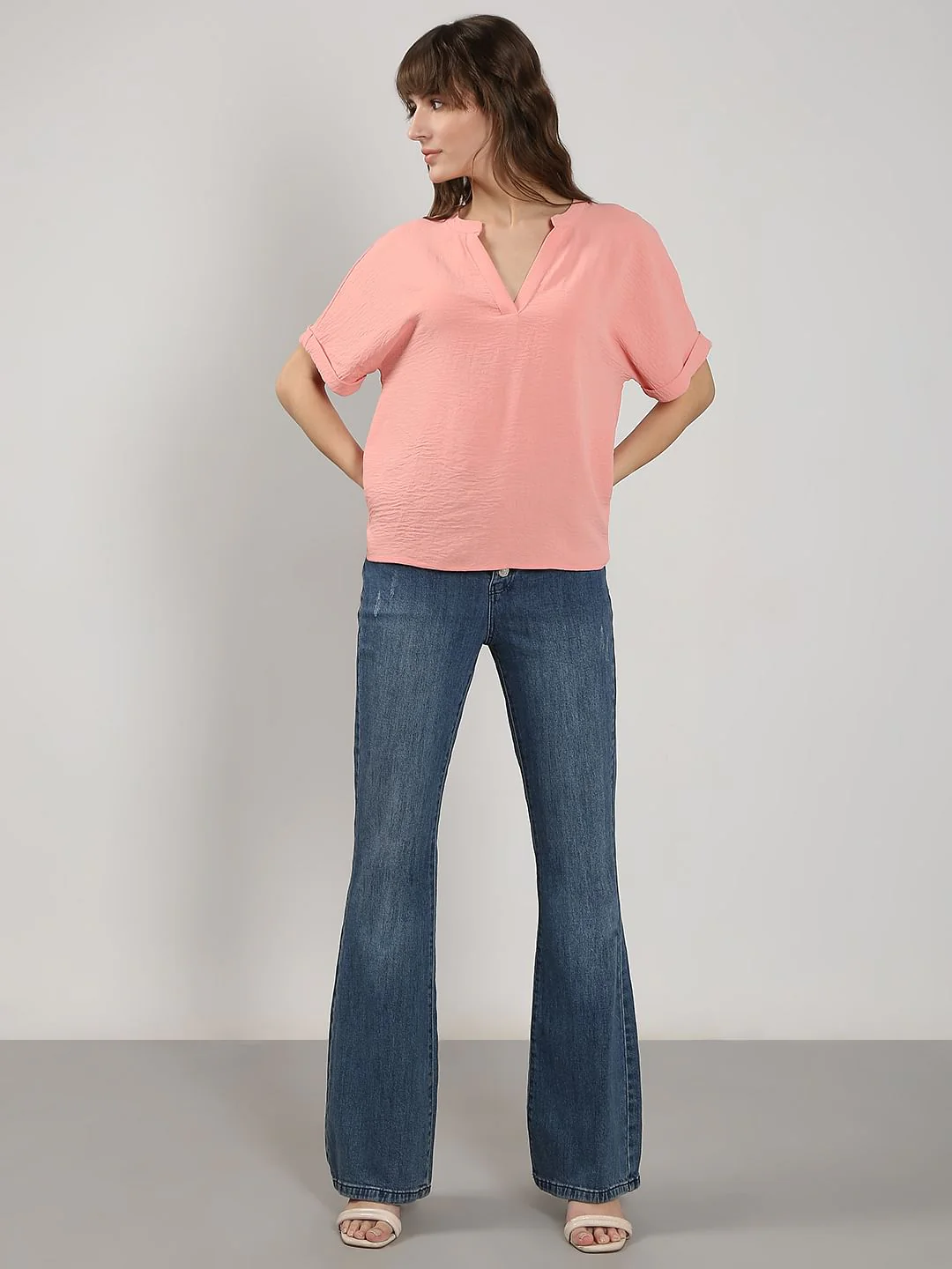 Light Pink V Neck Top - Image 5