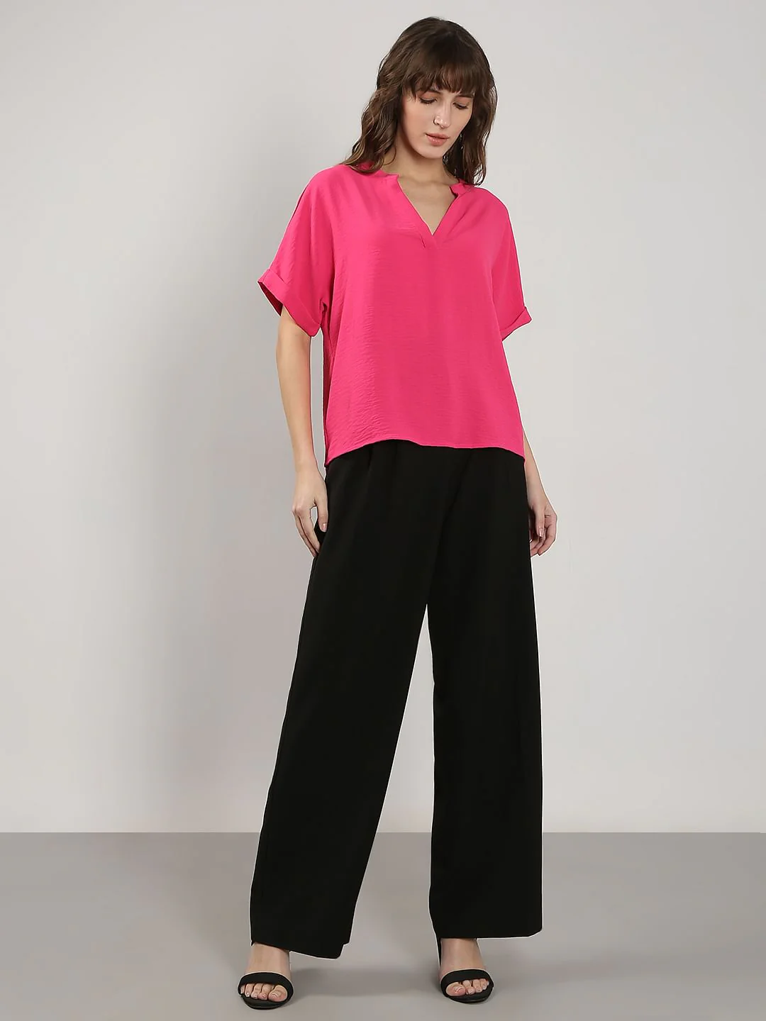 Dark Pink V Neck Top - Image 5