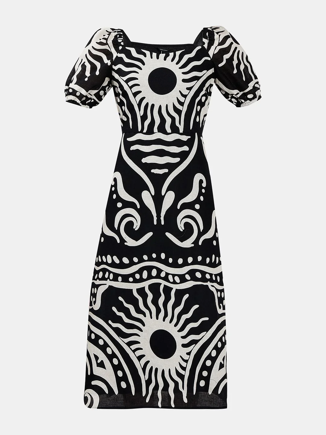 Black & White Printed Midi Dress - Image 7