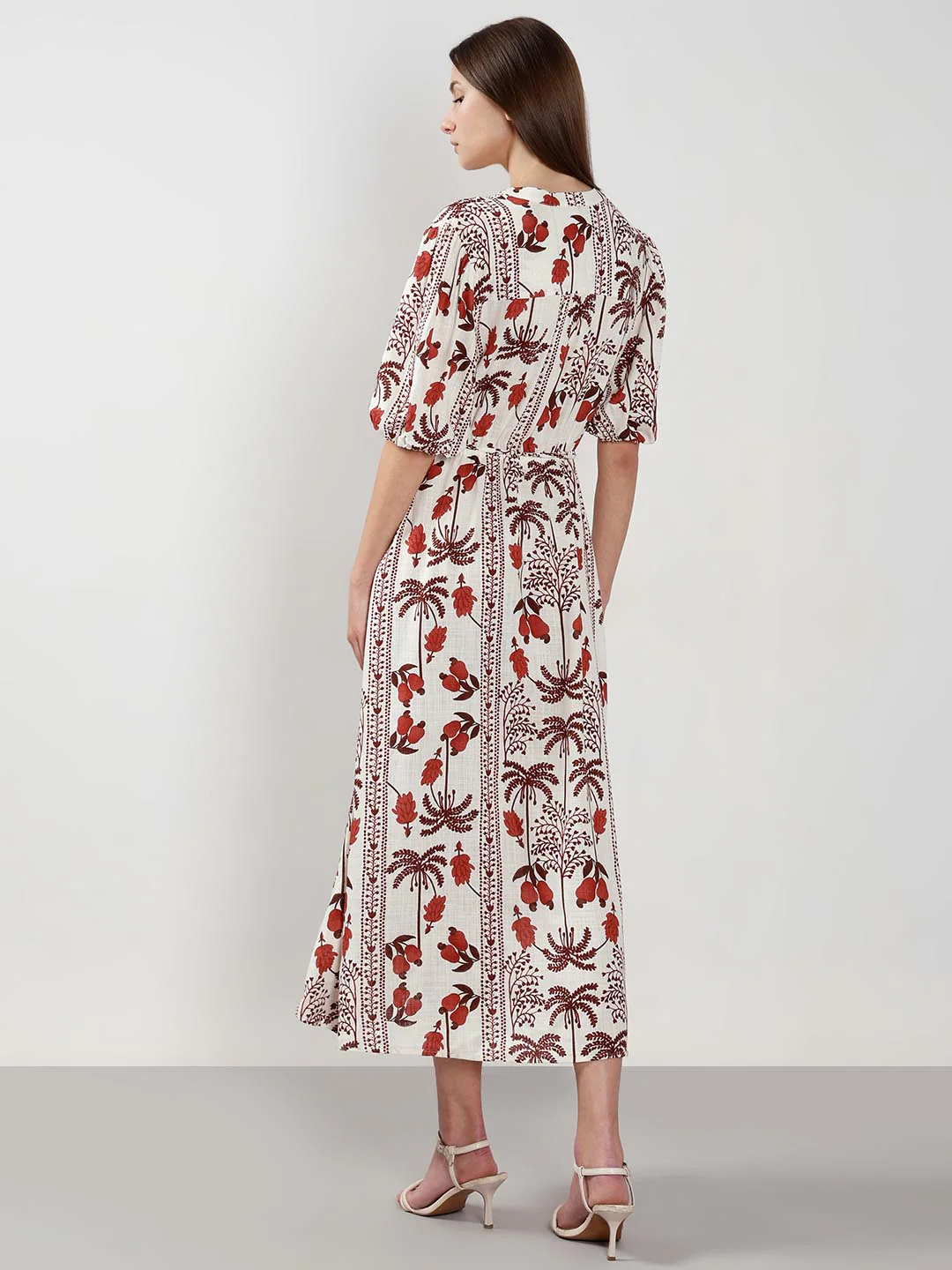 Vero Moda Ecru Printed Midi Dress - Image 4