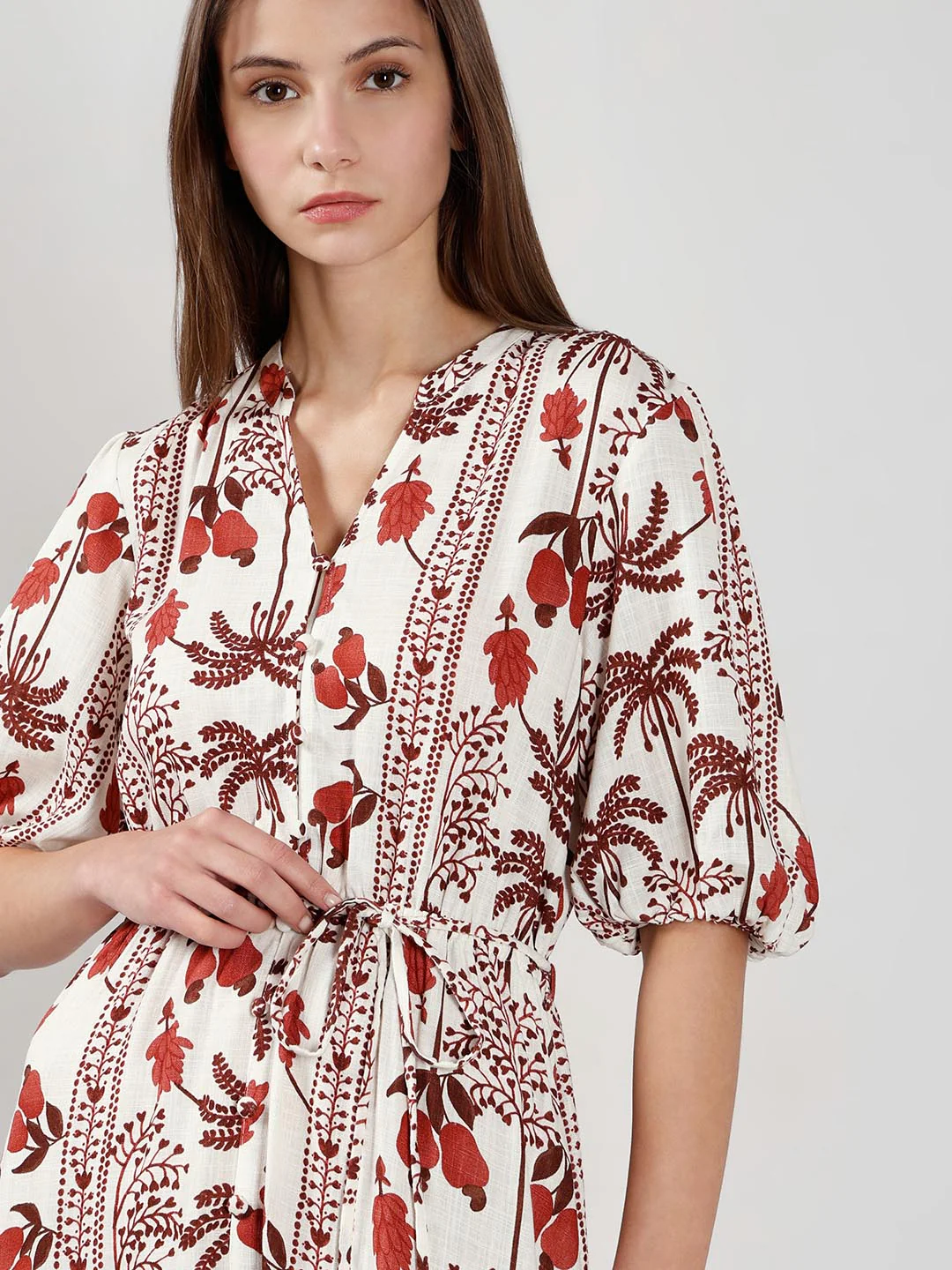 Vero Moda Ecru Printed Midi Dress - Image 5