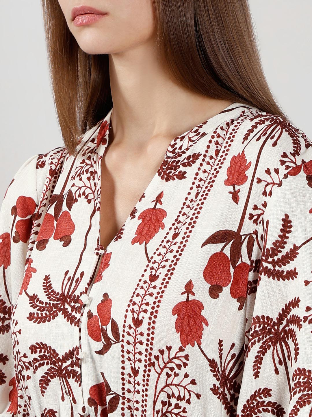 Vero Moda Ecru Printed Midi Dress - Image 6