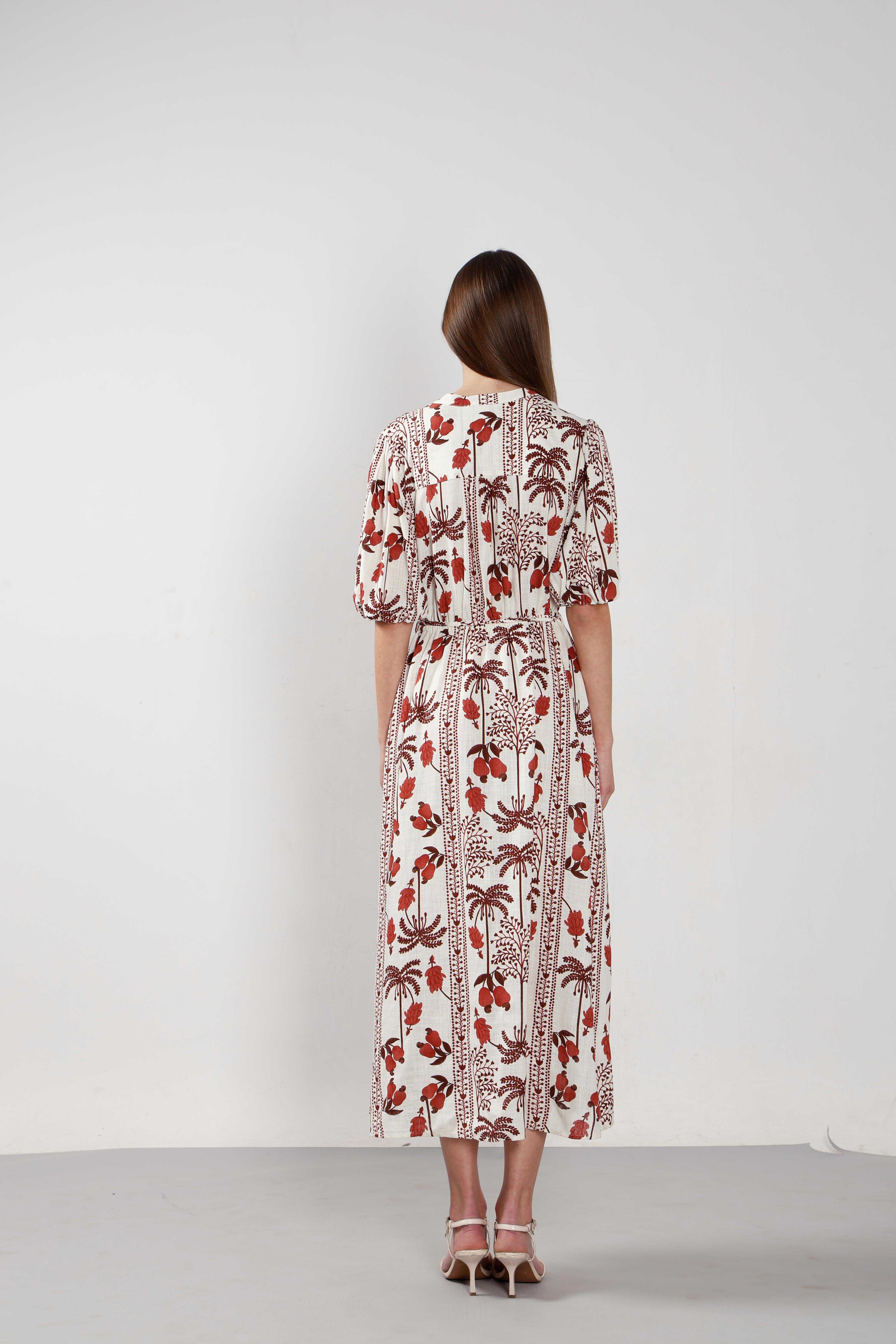 Vero Moda Ecru Printed Midi Dress - Image 9