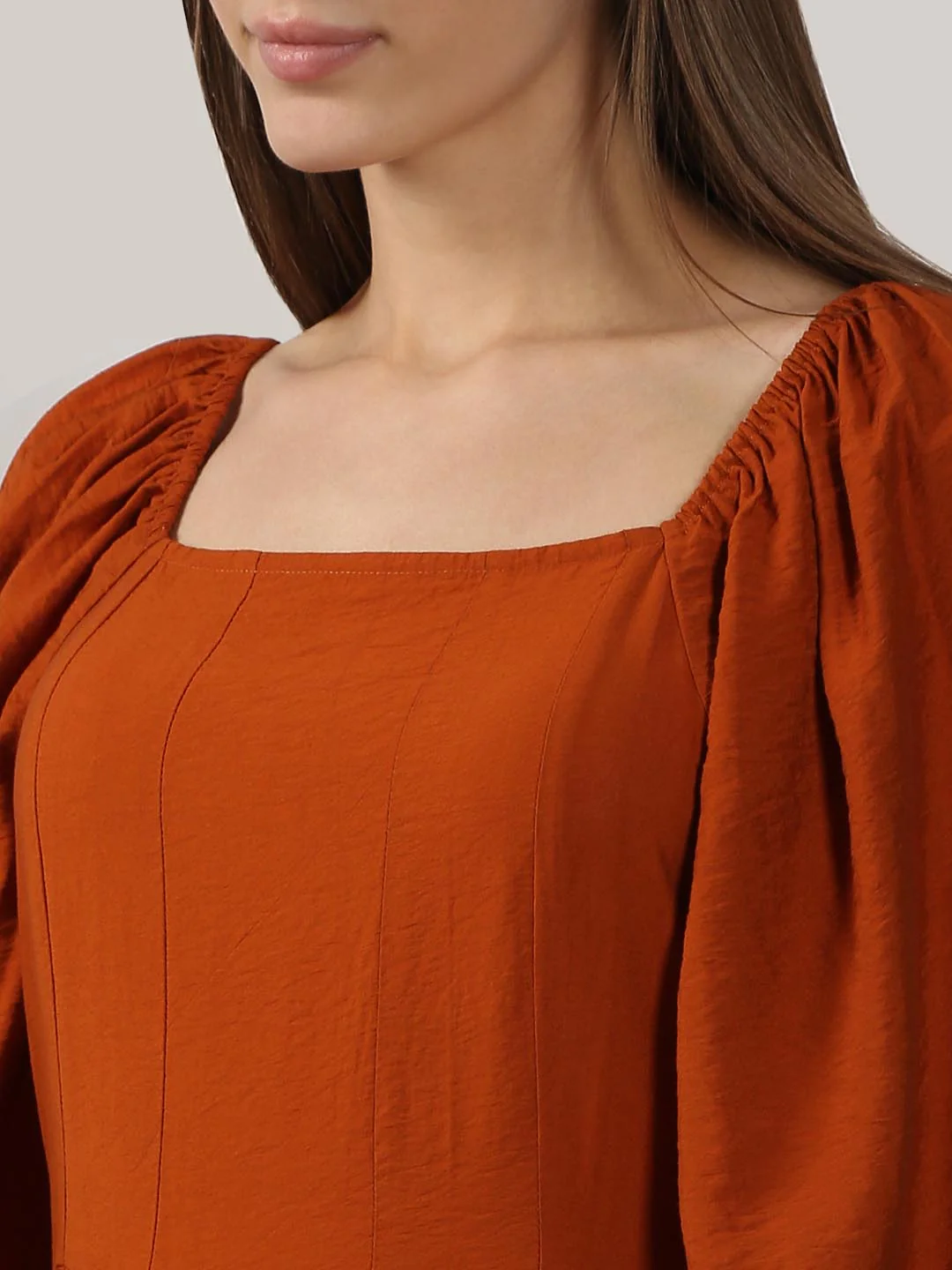 Vero Moda Rust Square Neck Midaxi Dress - Image 6
