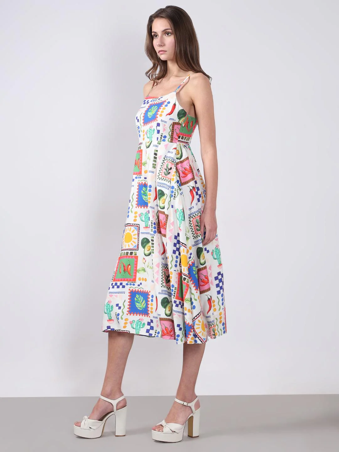 Vero Moda White Printed Midi Dress - Image 3