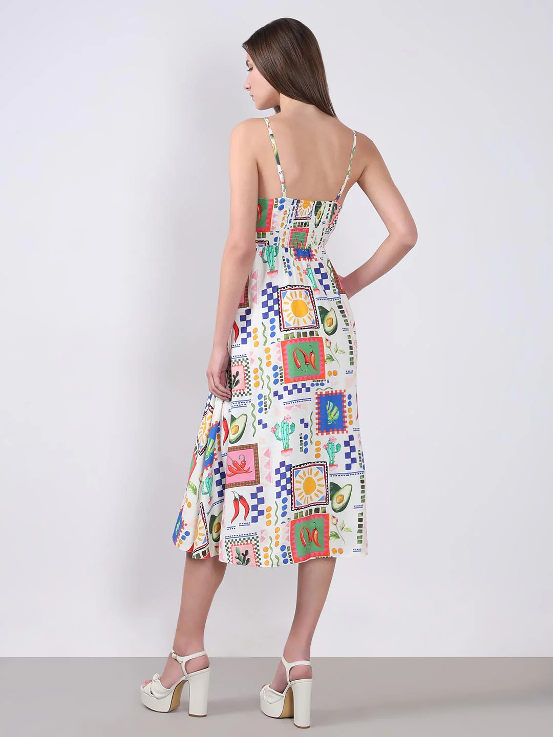 Vero Moda White Printed Midi Dress - Image 4