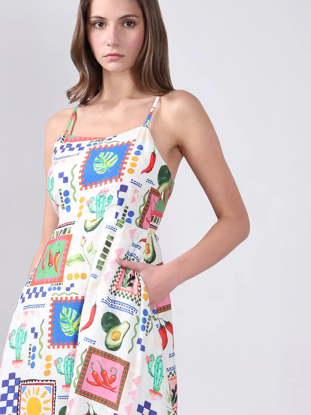 Vero Moda White Printed Midi Dress - Image 5