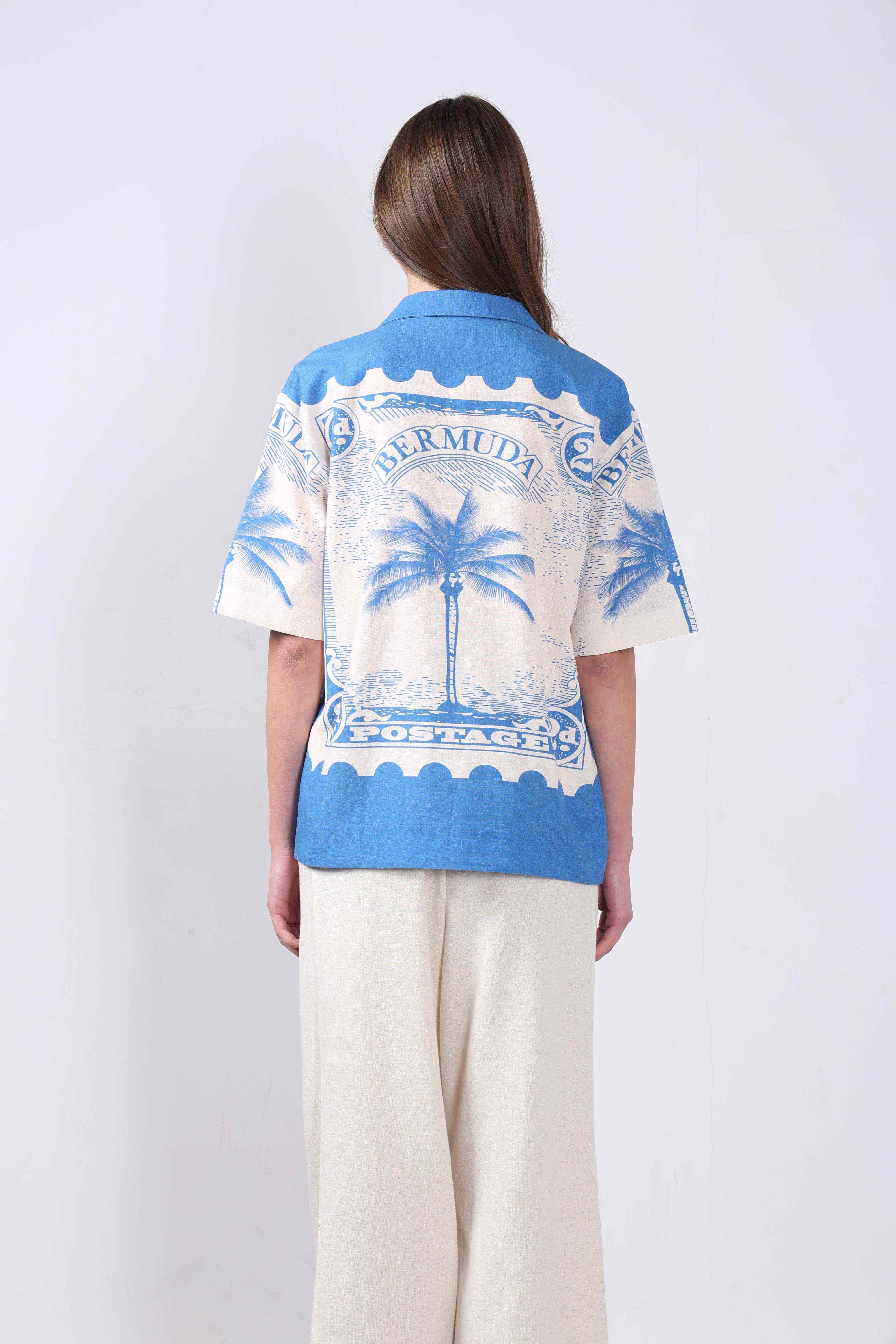 Vero Moda White Printed Cotton-Linen Shirt - Image 10