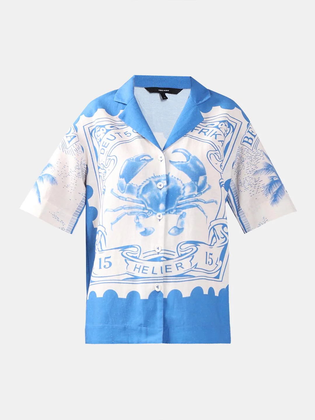 Vero Moda White Printed Cotton-Linen Shirt - Image 7