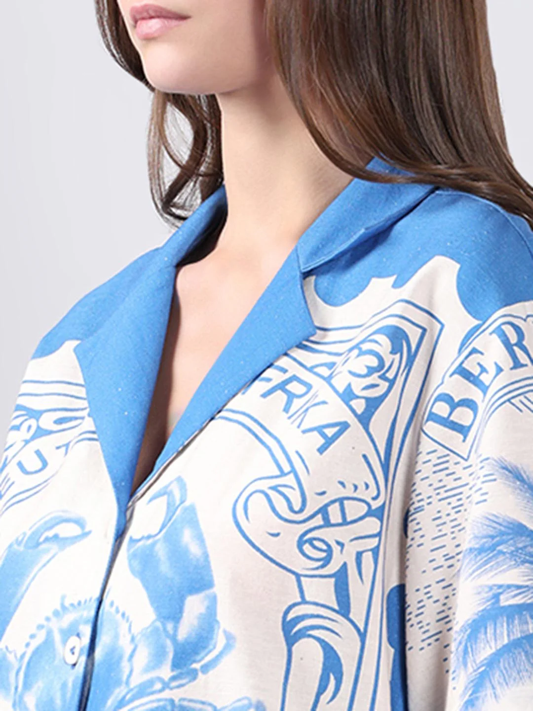 Vero Moda White Printed Cotton-Linen Shirt - Image 8