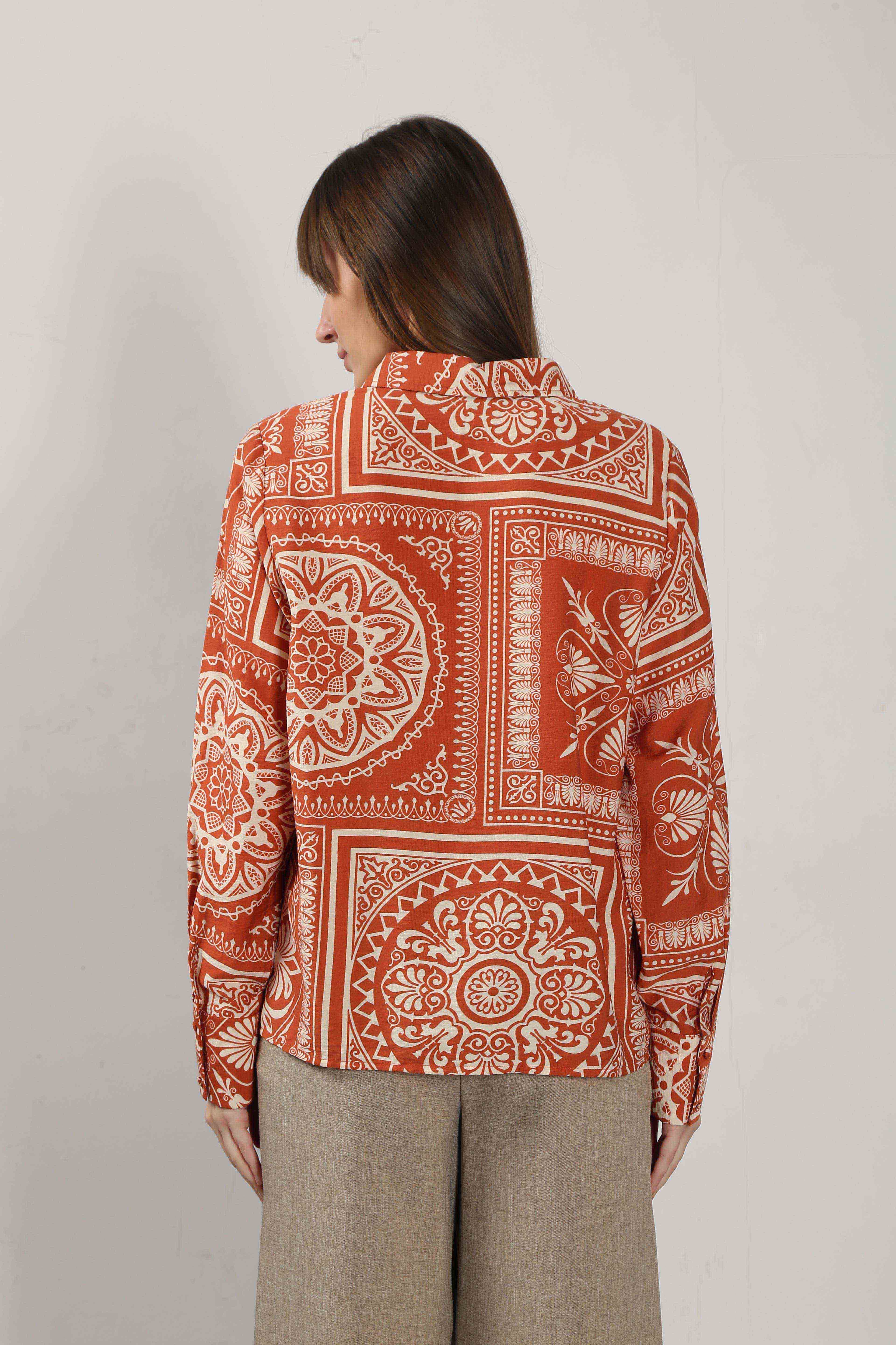 Vero Moda Rust Printed Shirt Dress - Image 10