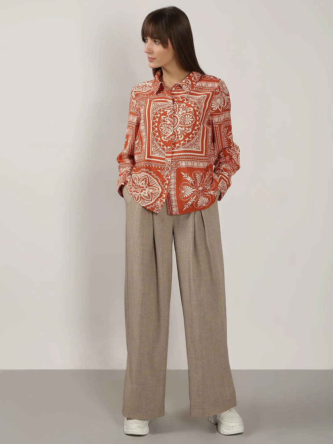 Vero Moda Rust Printed Shirt Dress - Image 5