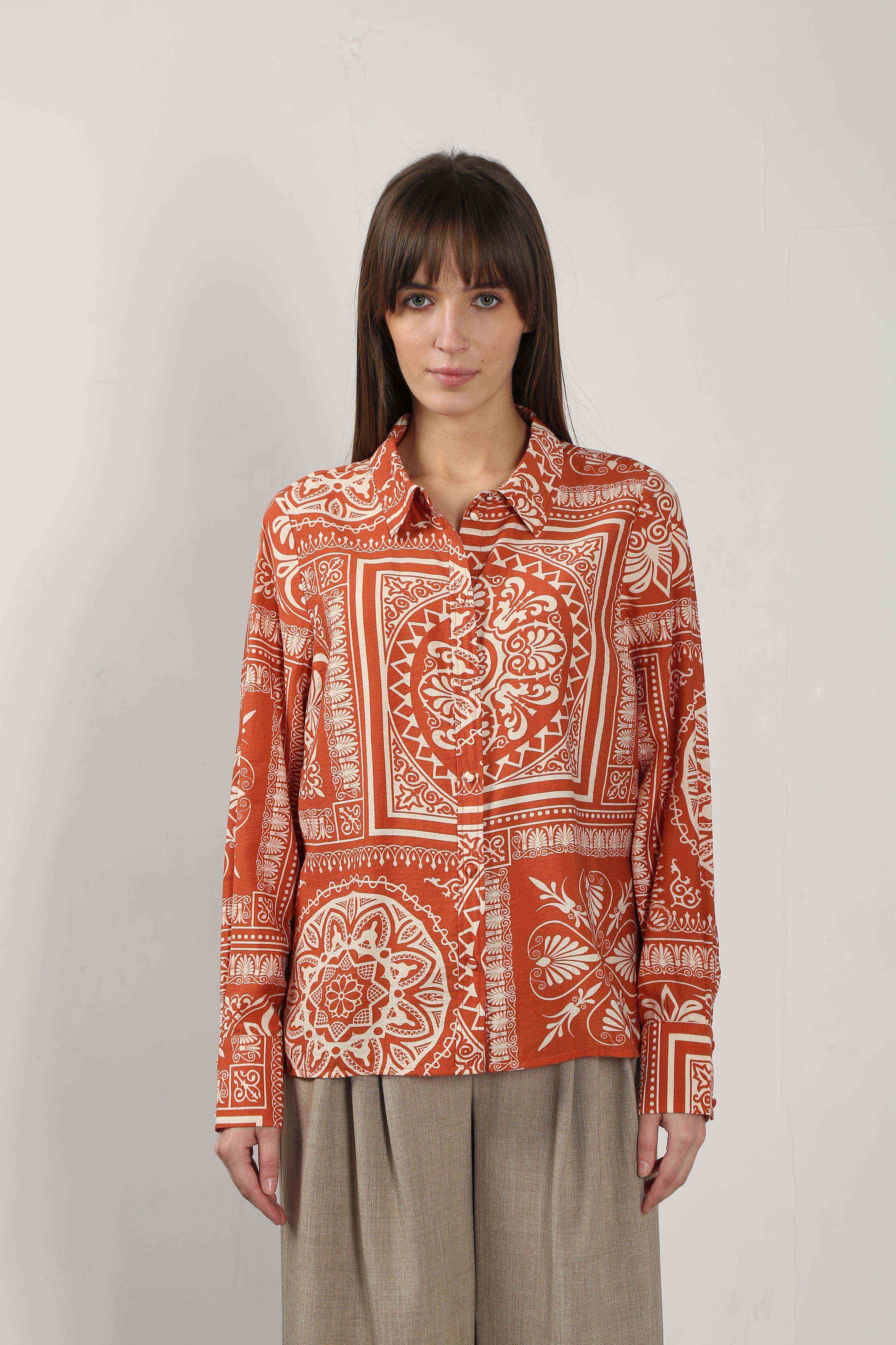 Vero Moda Rust Printed Shirt Dress - Image 9