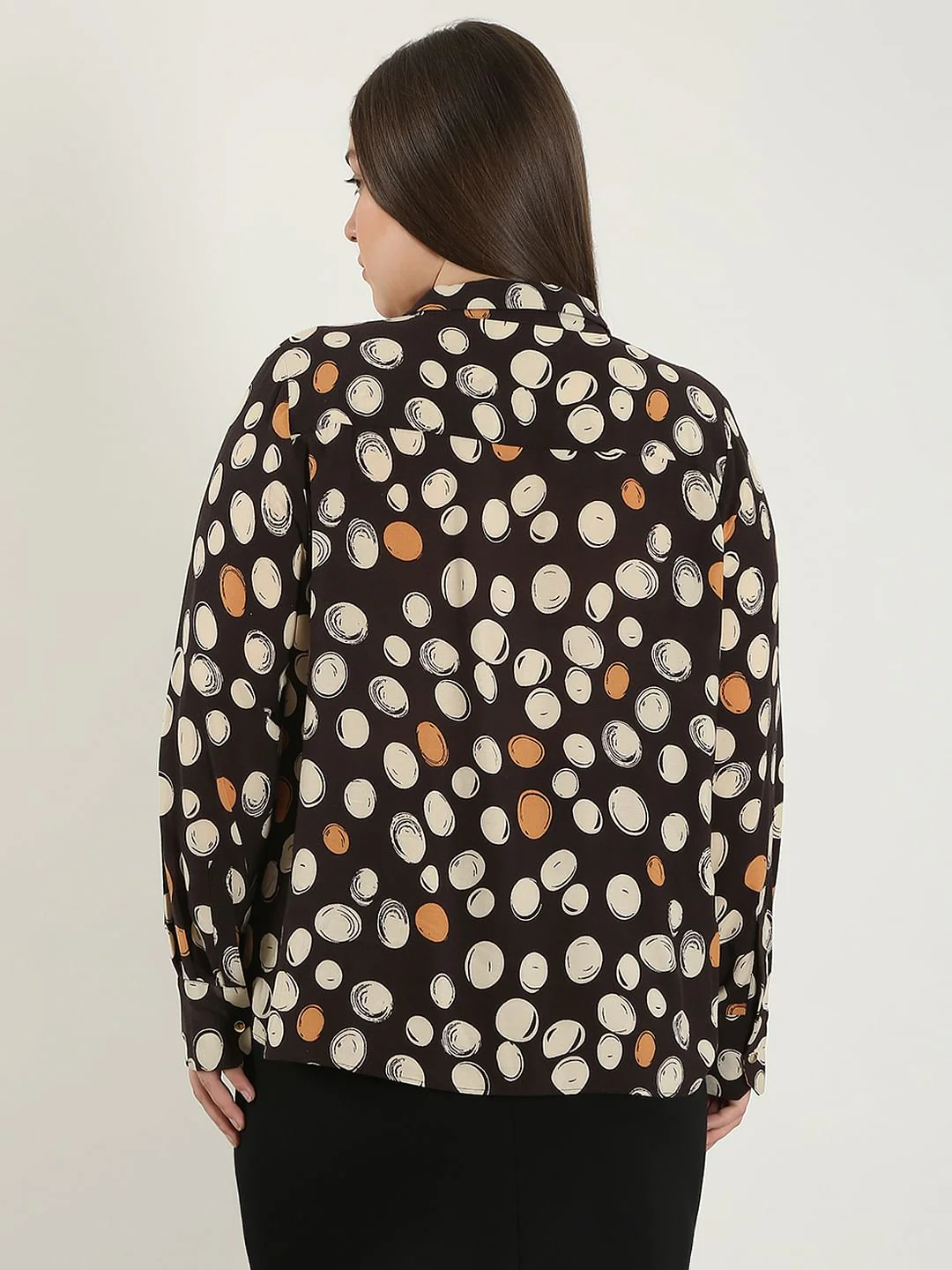 Curve Black Printed Shirt - Image 4