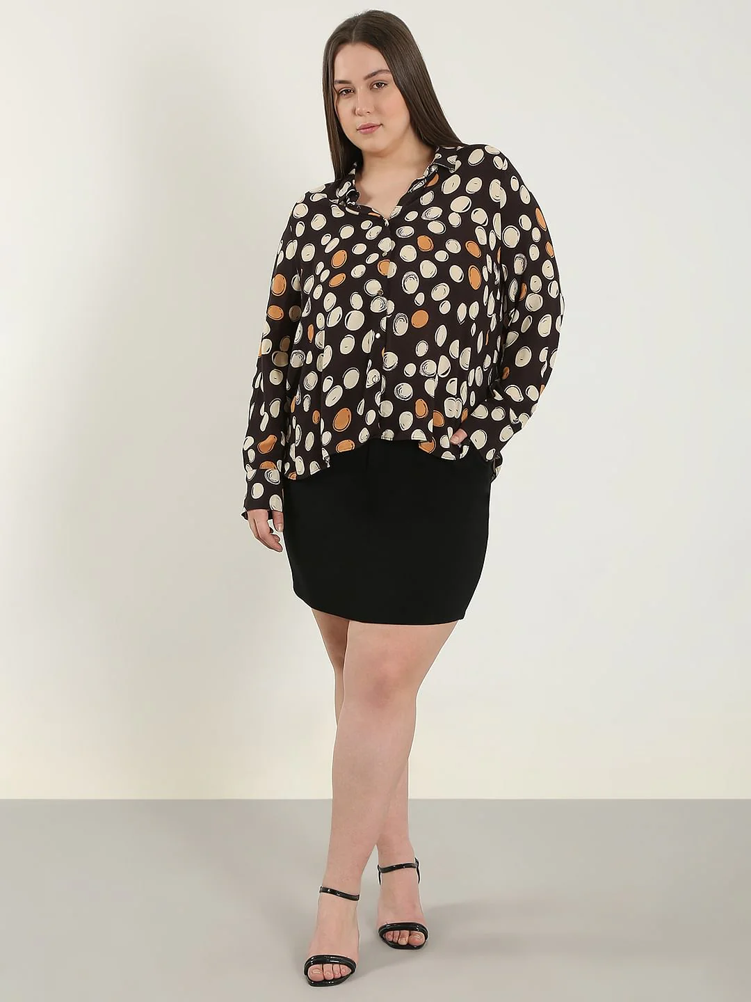 Curve Black Printed Shirt - Image 5