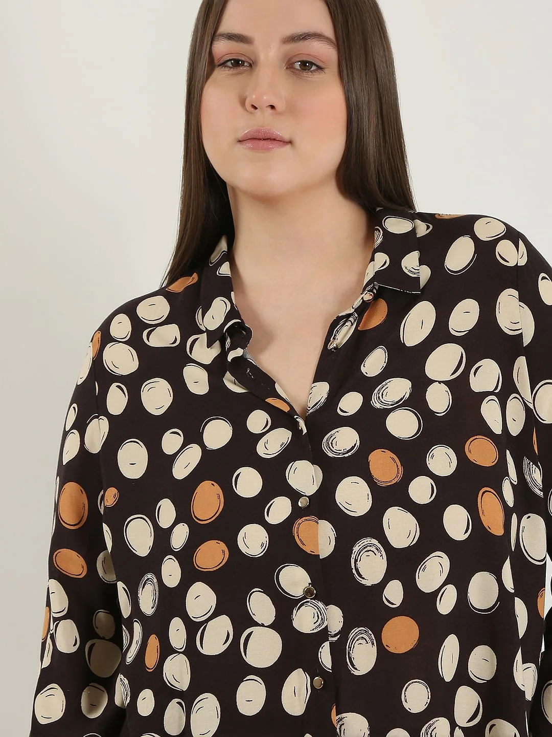 Curve Black Printed Shirt - Image 6