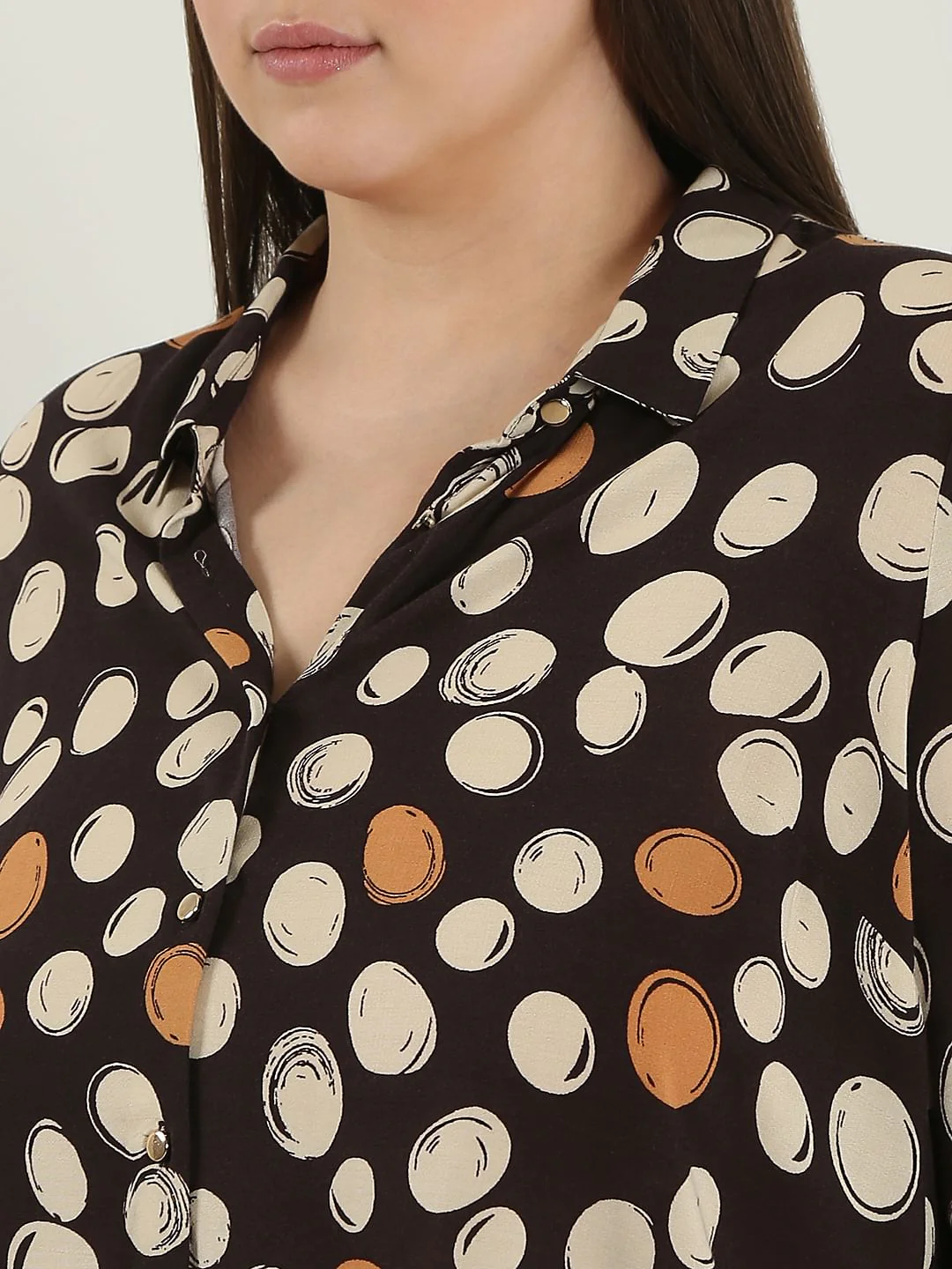 Curve Black Printed Shirt - Image 8