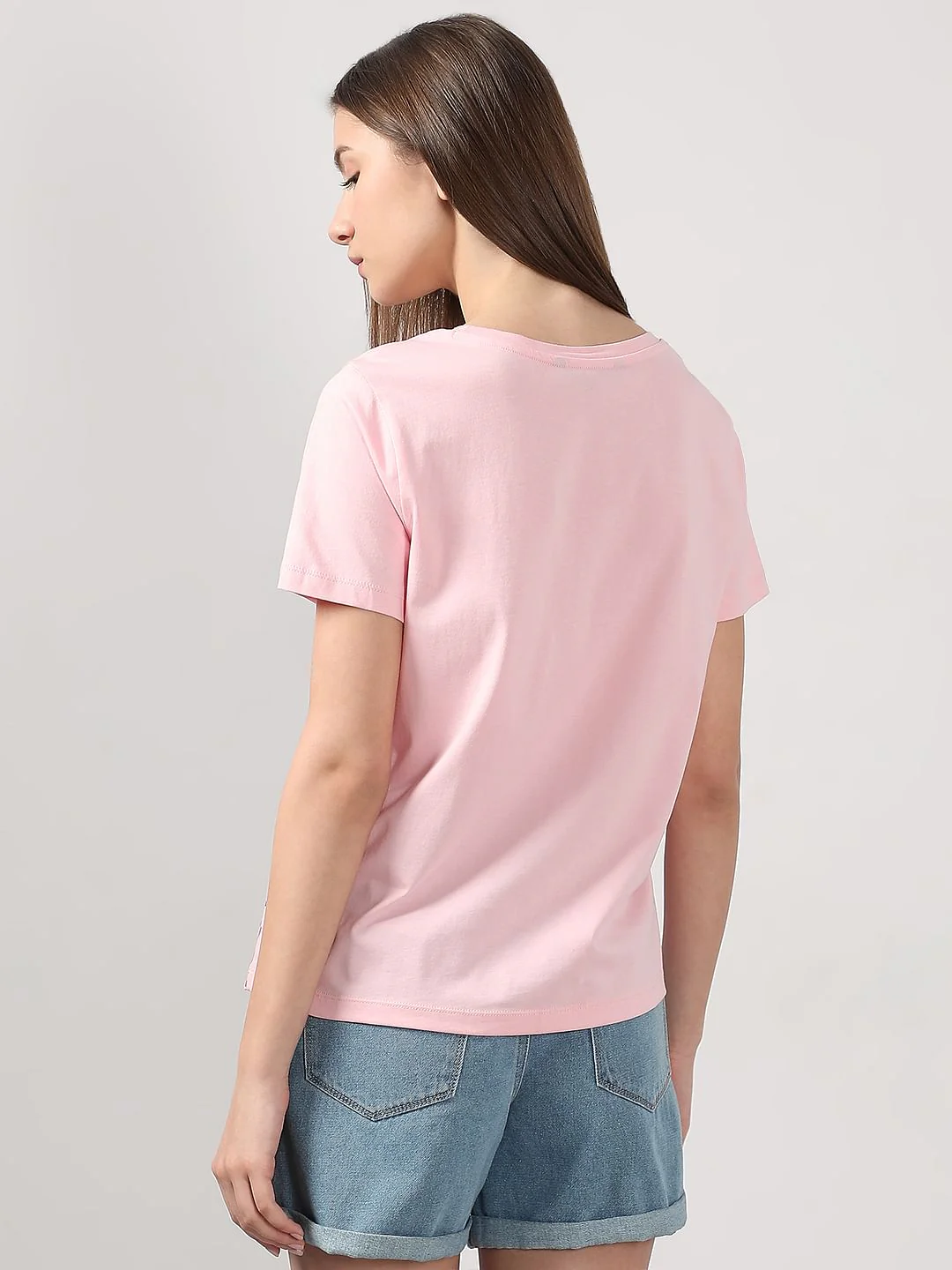 Pink Graphic Print Cotton T-Shirt - Image 4