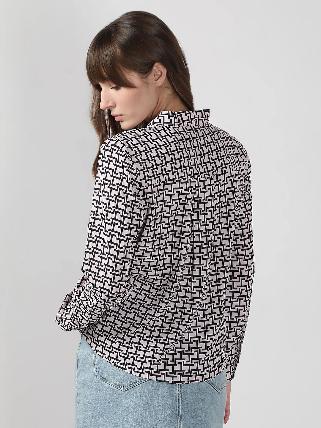 White Abstract Print Top - Image 4