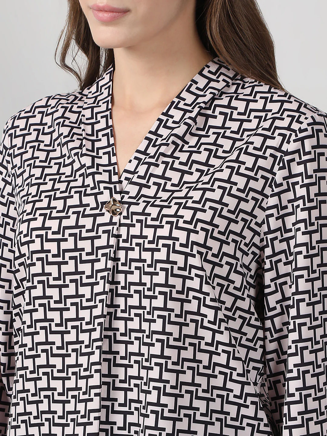 White Abstract Print Top - Image 8